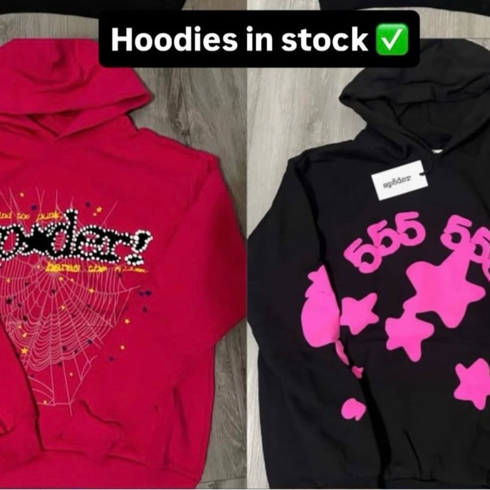 Bold Graphic Hoodies - Red and Black with Pink Accents